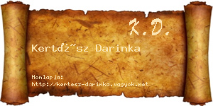 Kertész Darinka névjegykártya